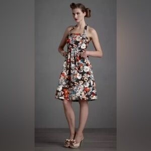 BHLDN Hitherto Floral Pin Up Halter or Strapless Retro 50's Style Dress Size 12